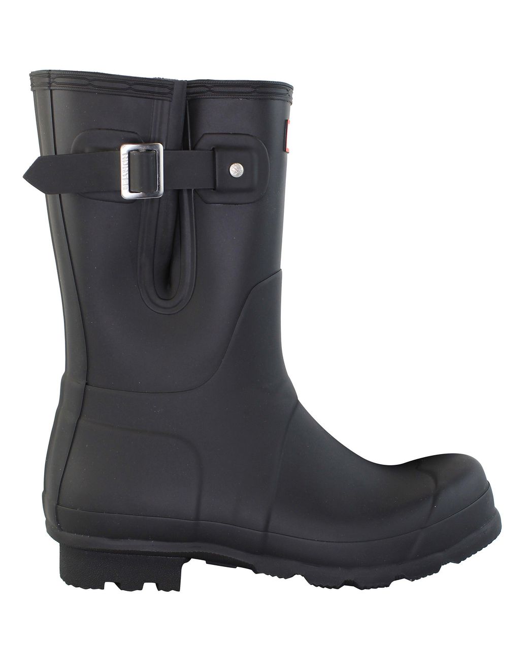Hunter Black Original Side Adj Short Wellington Boots Rubber for men
