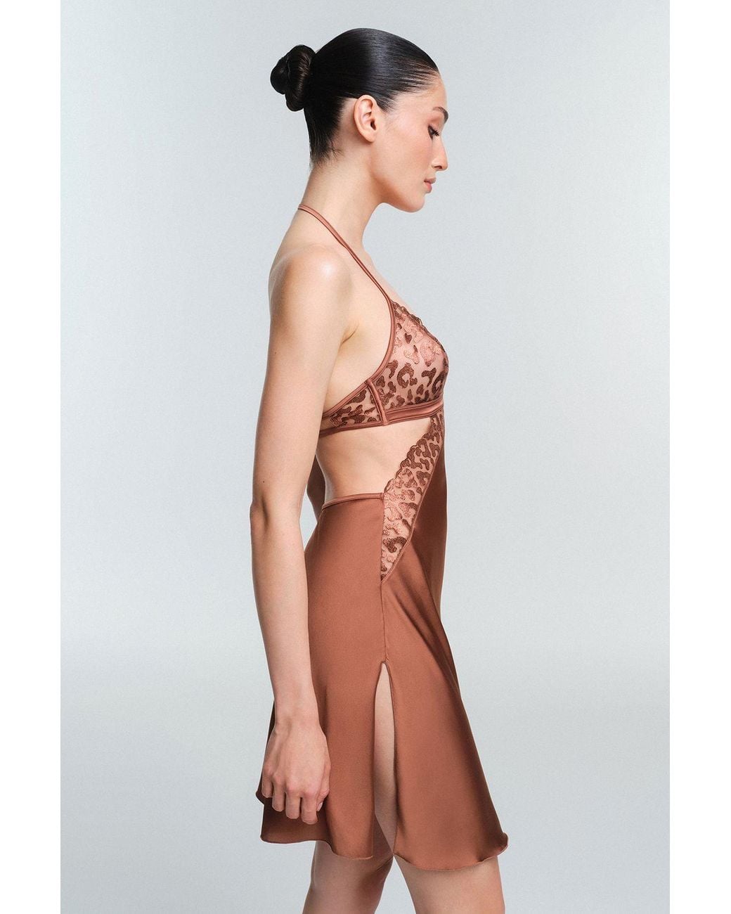 Penti Brown Fera Lace Nightgown