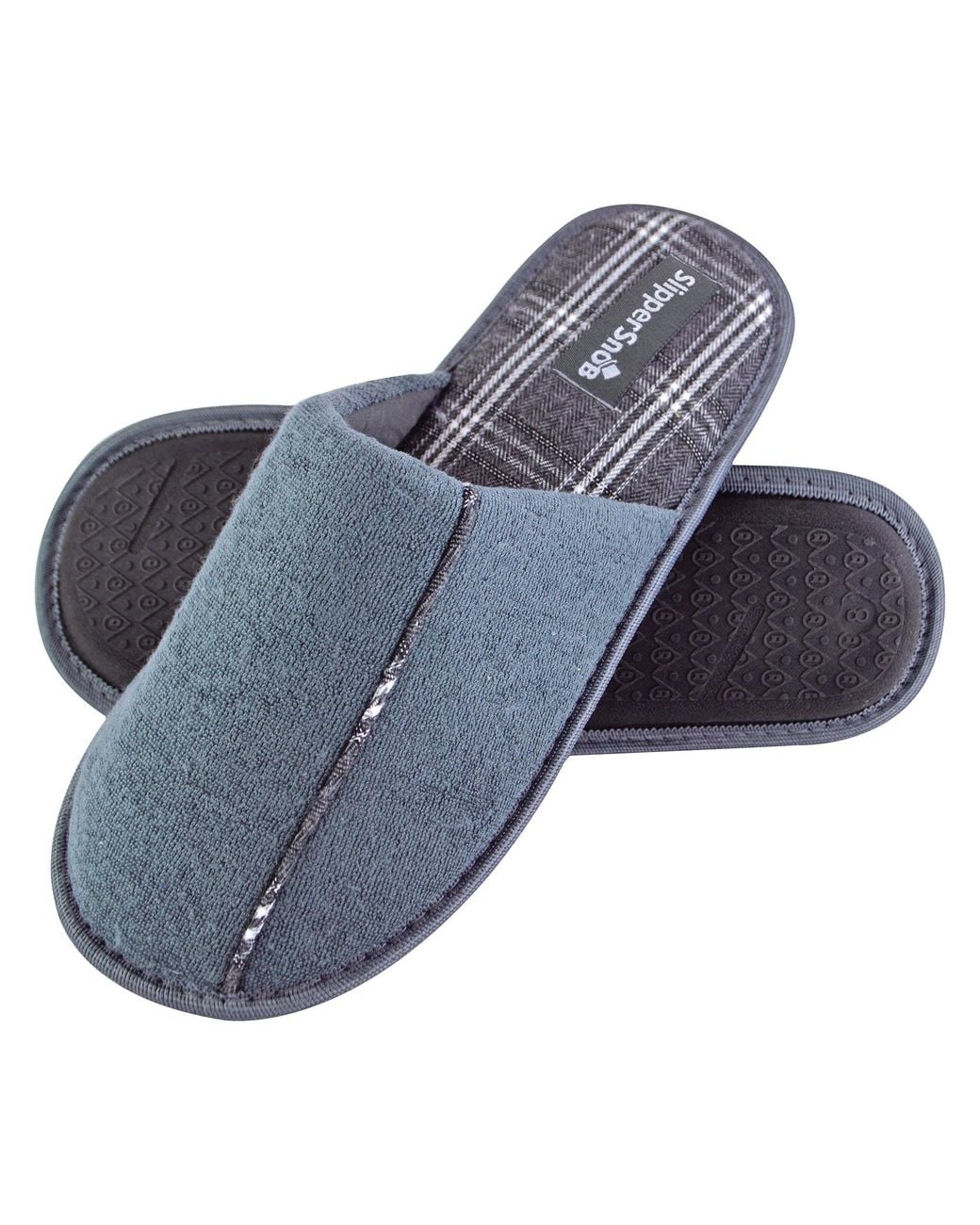 Slipper Snob Blue Indoor Slip On Mule Slippers for men