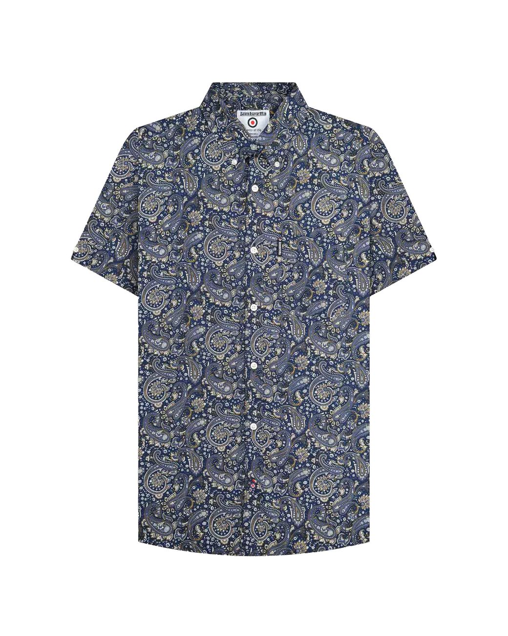 Lambretta Blue Ss25 Paisley Shirt Cotton for men