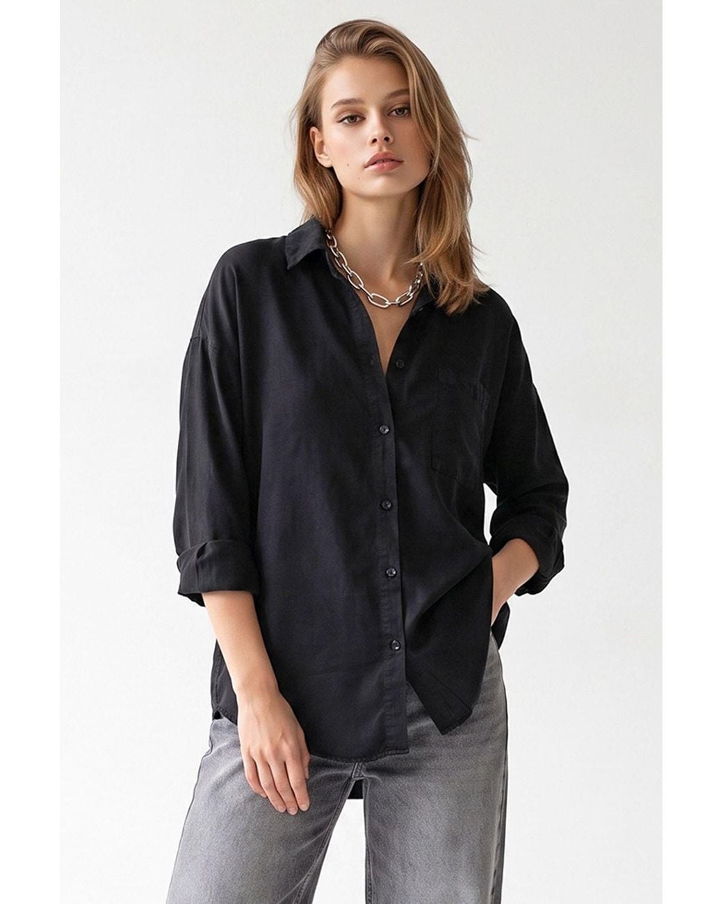 MixRay Black Tencel Shirt