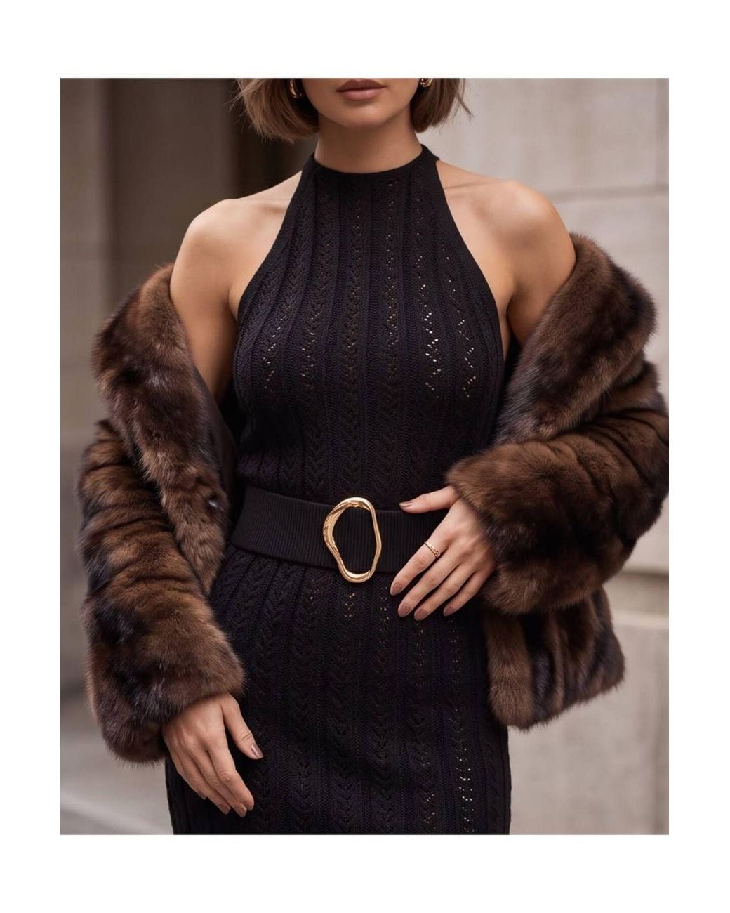RYVAN Black Knit Dress