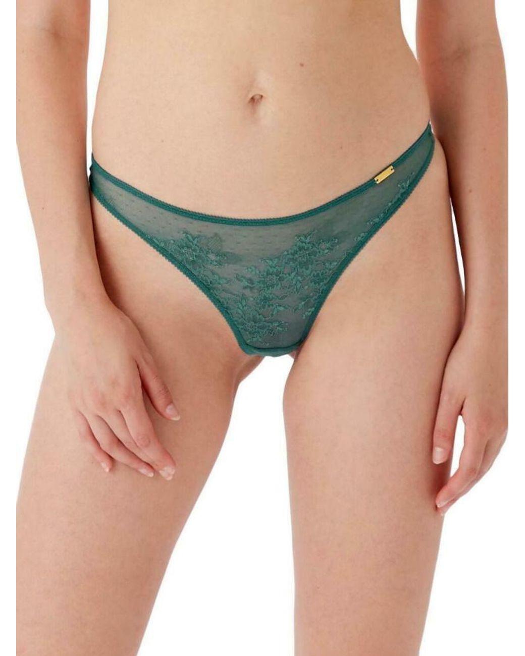 Gossard Green Glossies Lace Thong