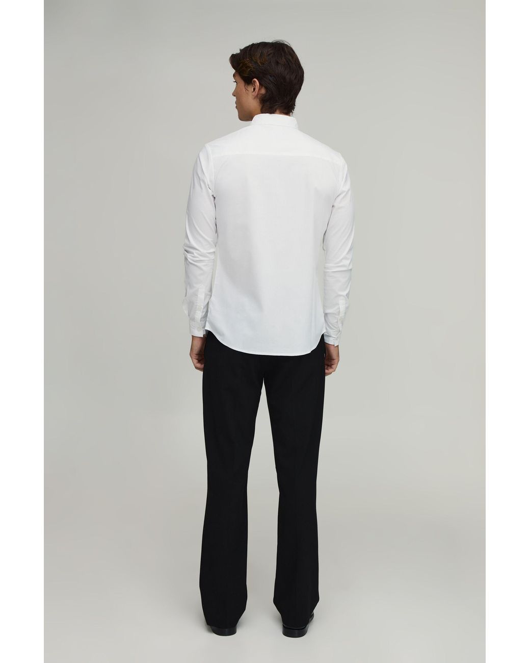 BoohooMAN White 2 Pack Muscle Fit Long Sleeve Cotton Shirt for men
