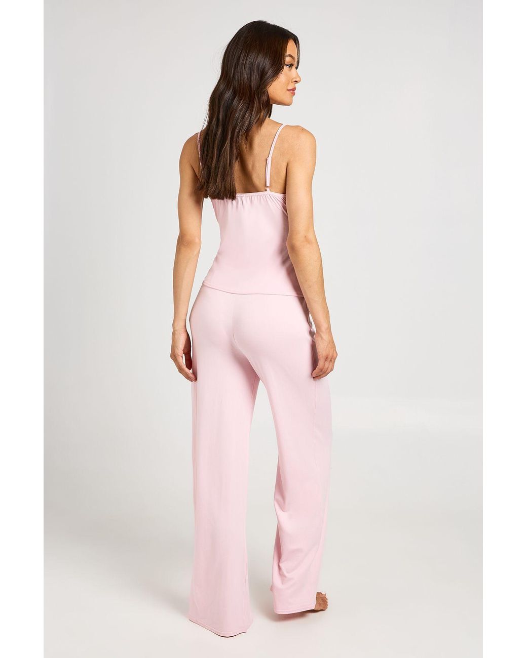 Boohoo Pink Tall Contrast Cami And Trouser Pyjama Set