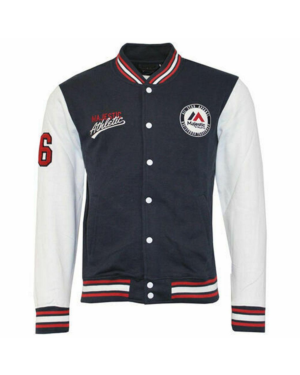 Majestic Blue Athletics Baseball Bomber Jacket Cotton for men
