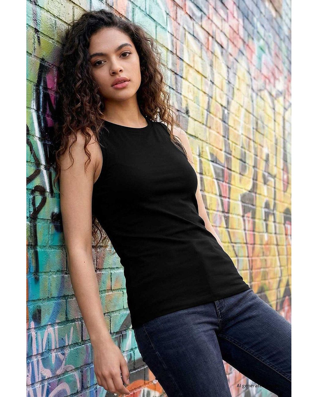 TOMMY LIFE Black Cotton Elastane Active Top