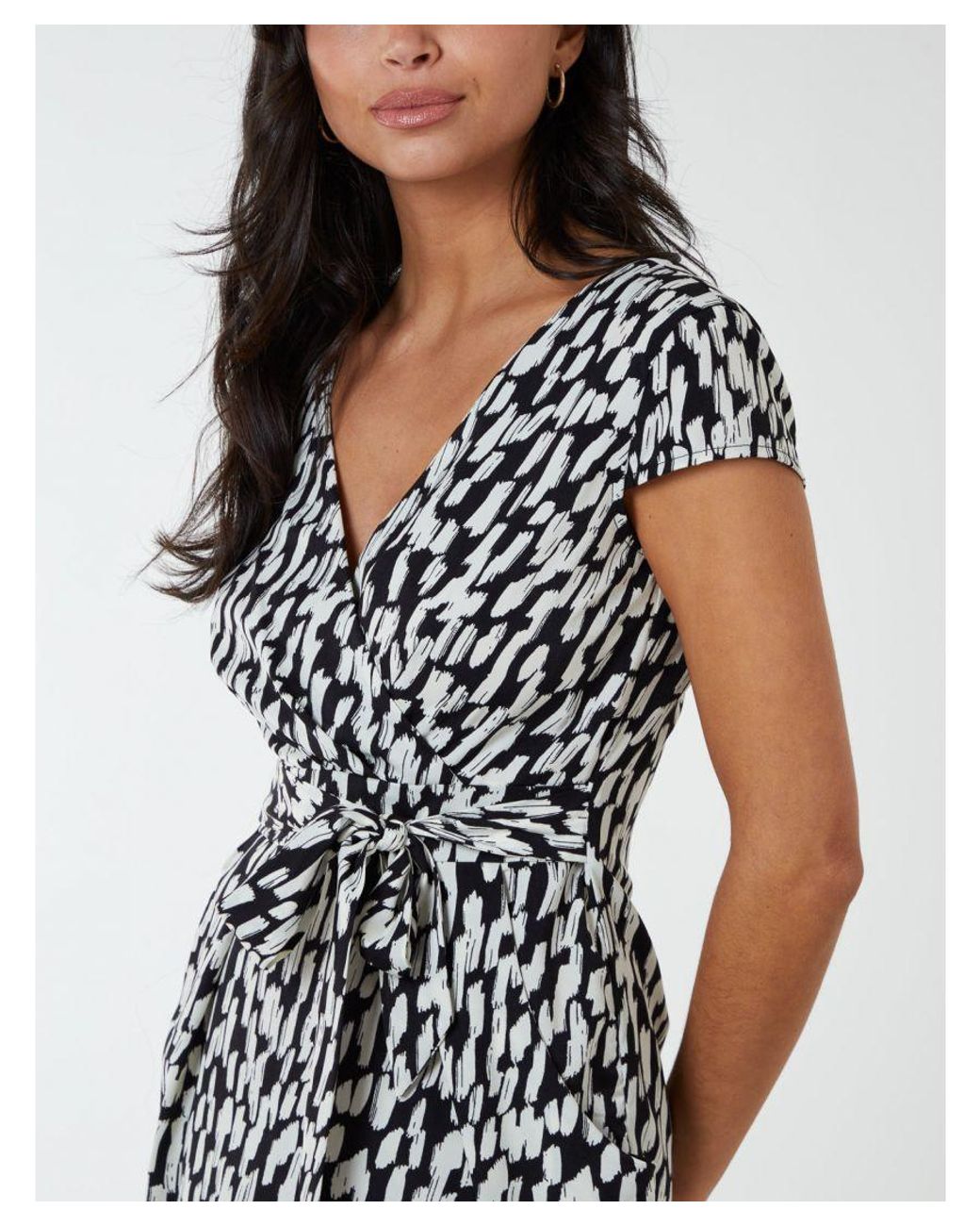 Blue Vanilla Blue Wrap Top Tulip Hem Dress