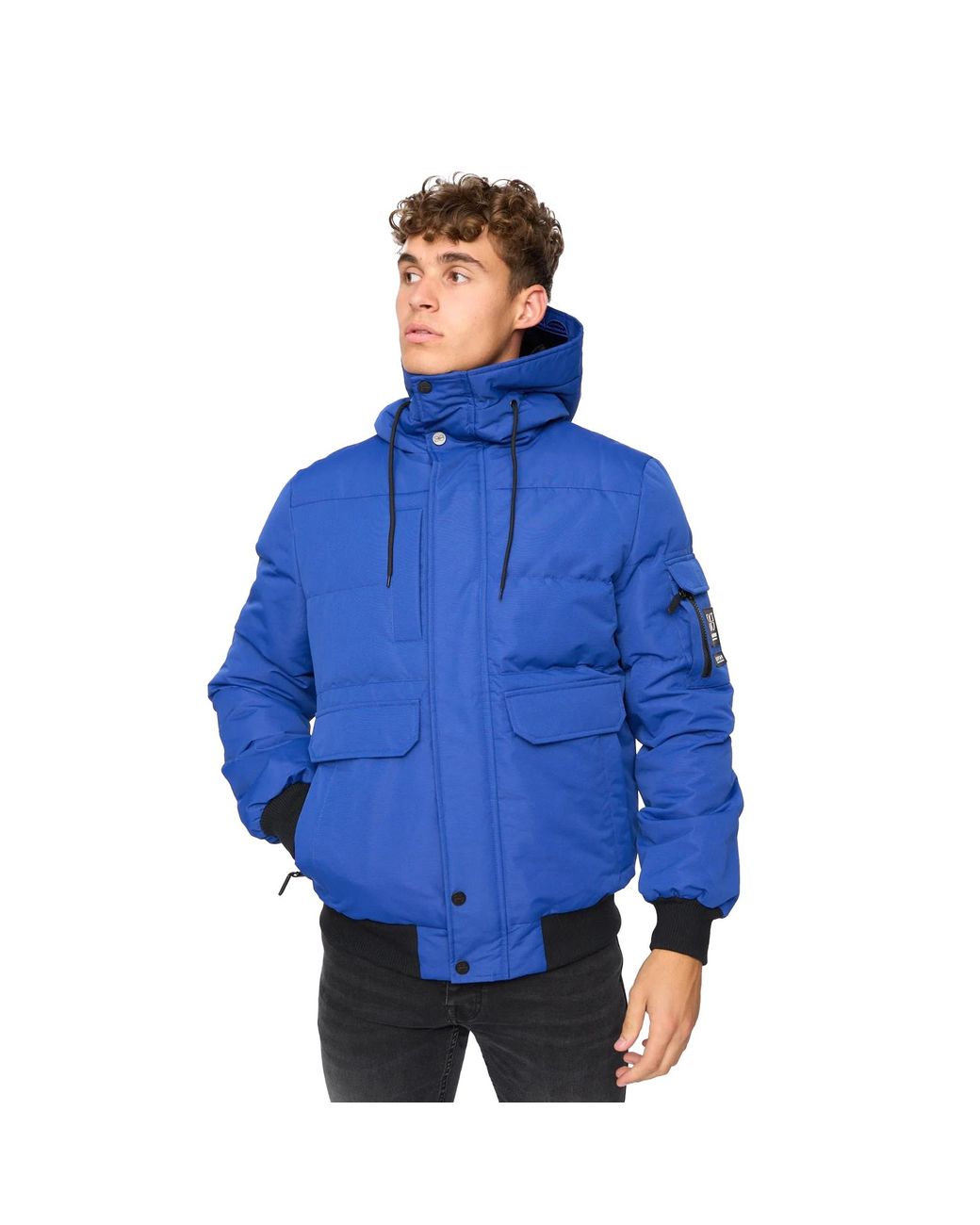 Crosshatch Blue Milwaka Bomber Jacket for men
