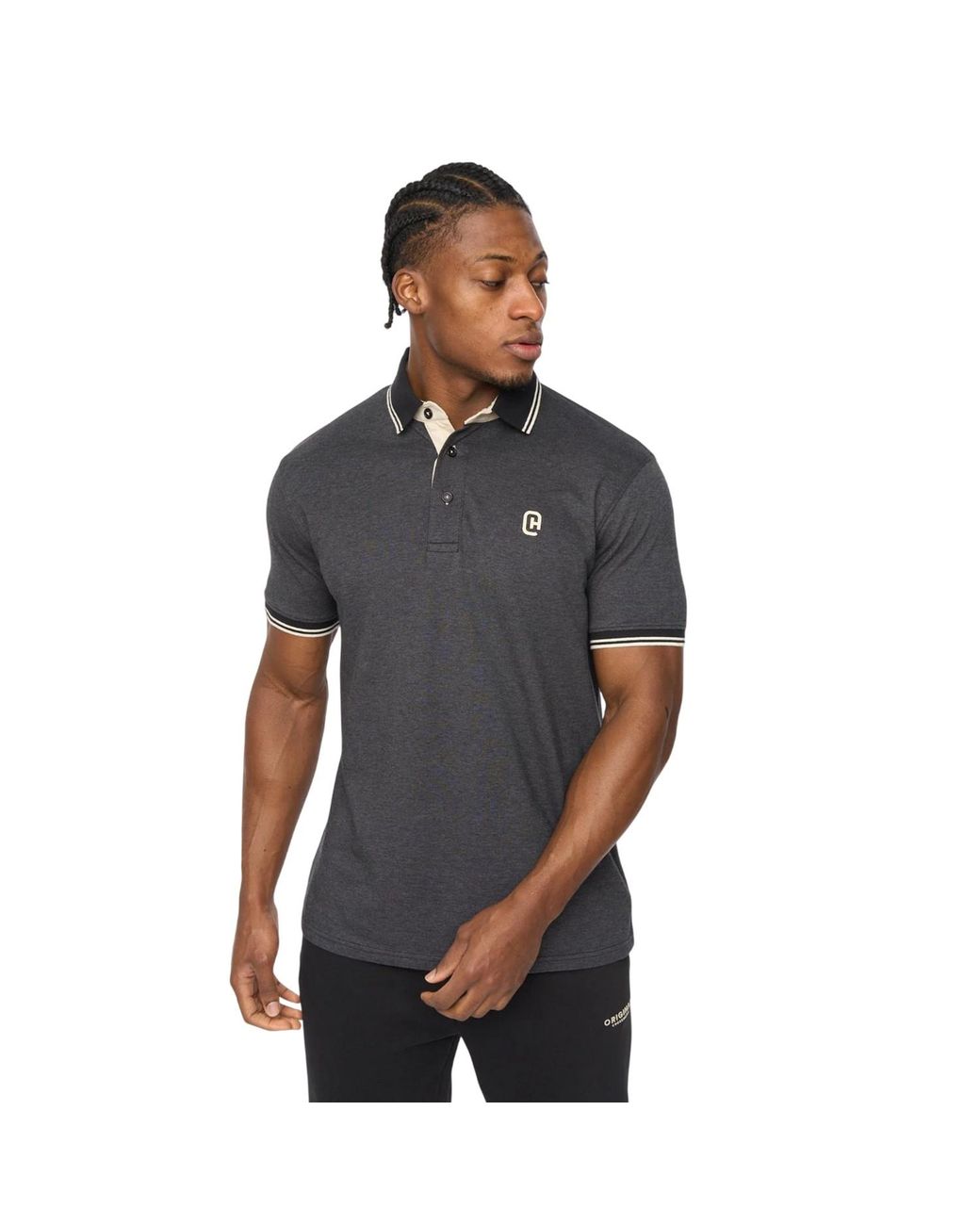 Crosshatch Gray Preece Polo Shirt Cotton for men
