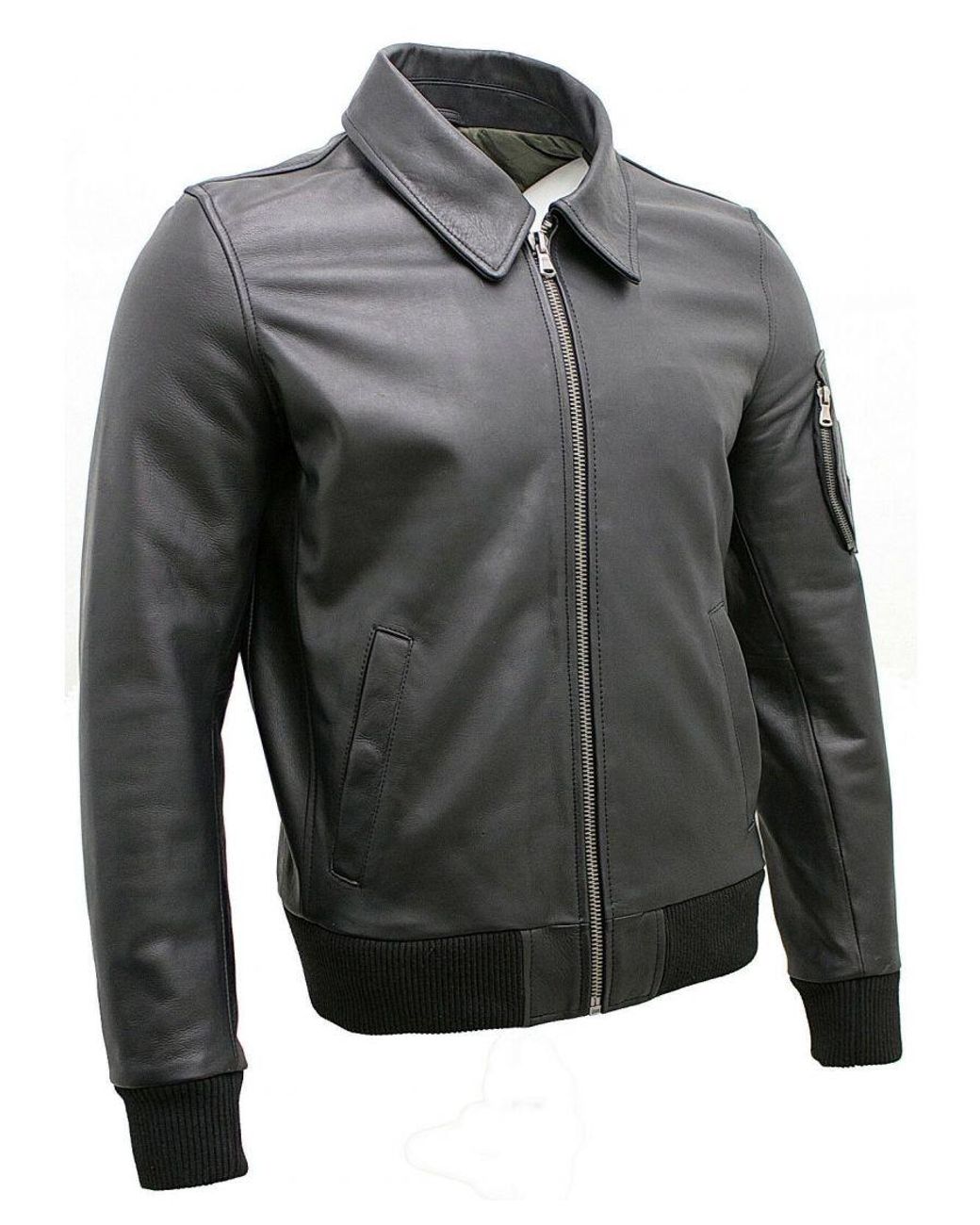 Infinity Leather Gray Cowhide Airline A2 Us Airforce Bomber Jacket for men
