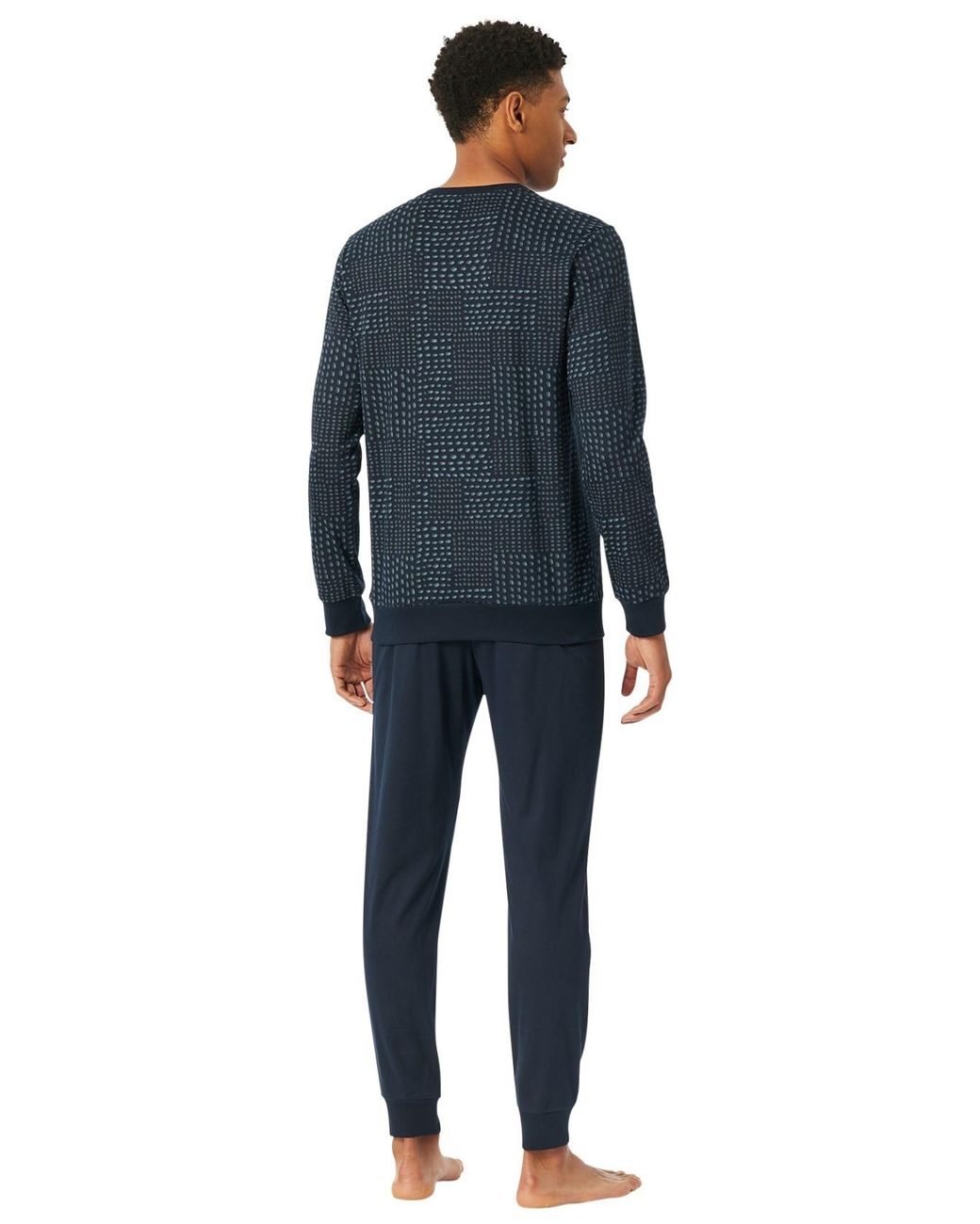 Schiesser Pyjama Katoen in het Blue voor heren