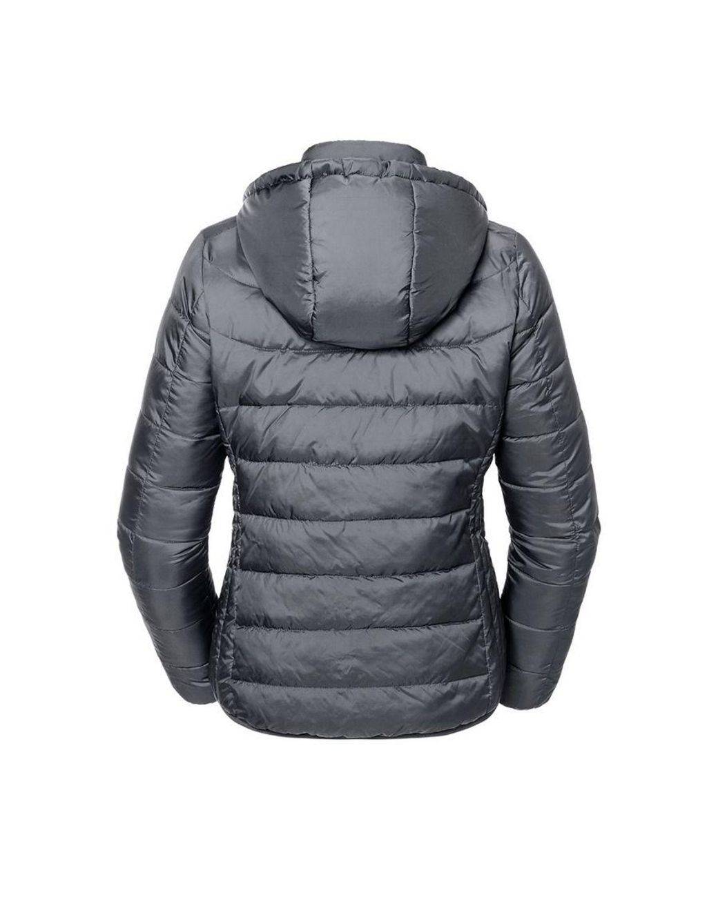 Russell Gray Ladies Hooded Nano Padded Jacket (Iron)