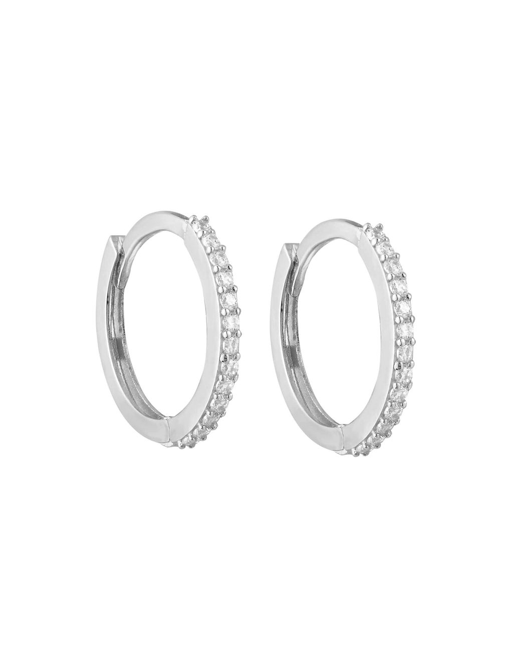 SEOL + GOLD Metallic Sterling Cz Hoop Earrings