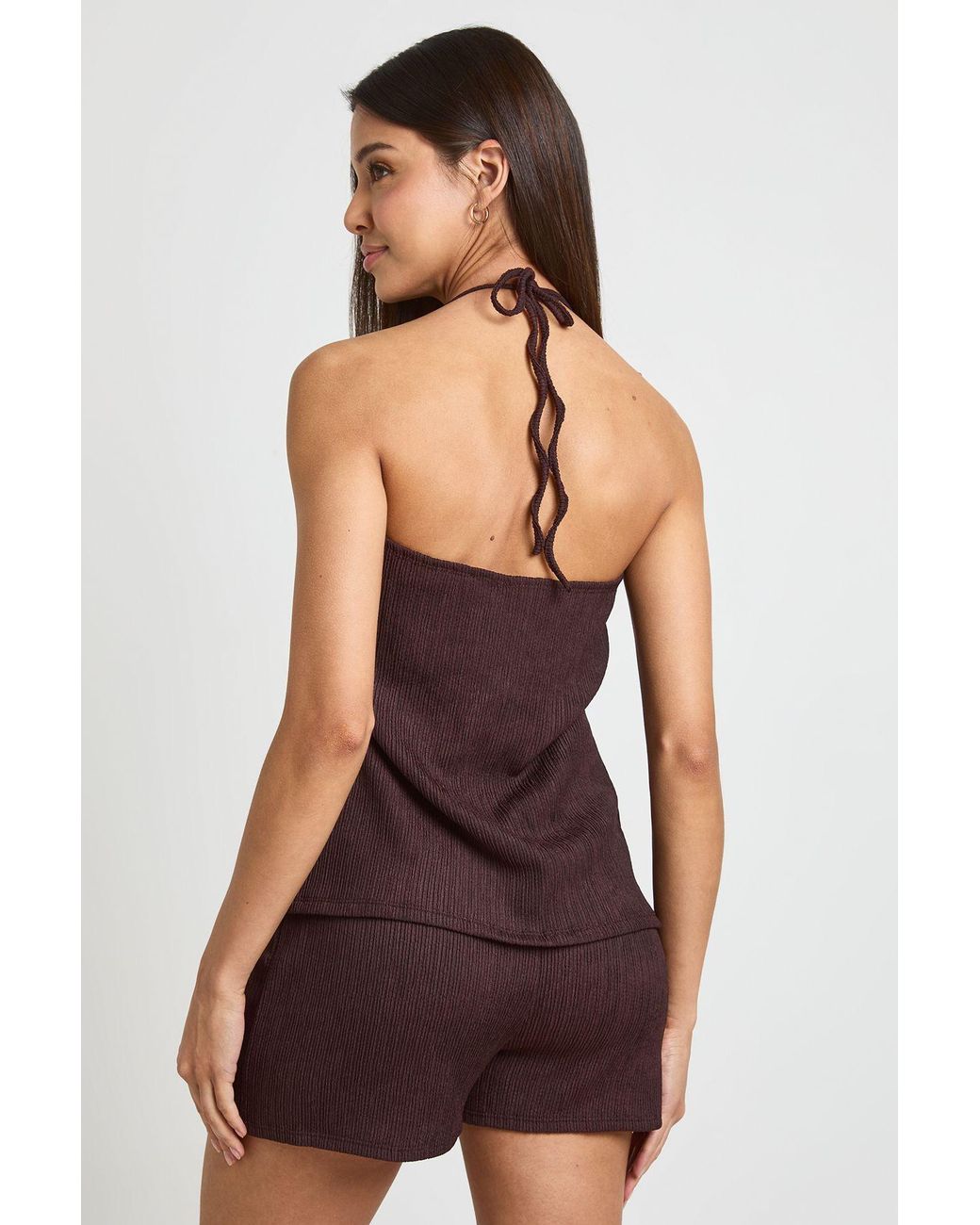 Boohoo Purple Plisse Flippy Shorts