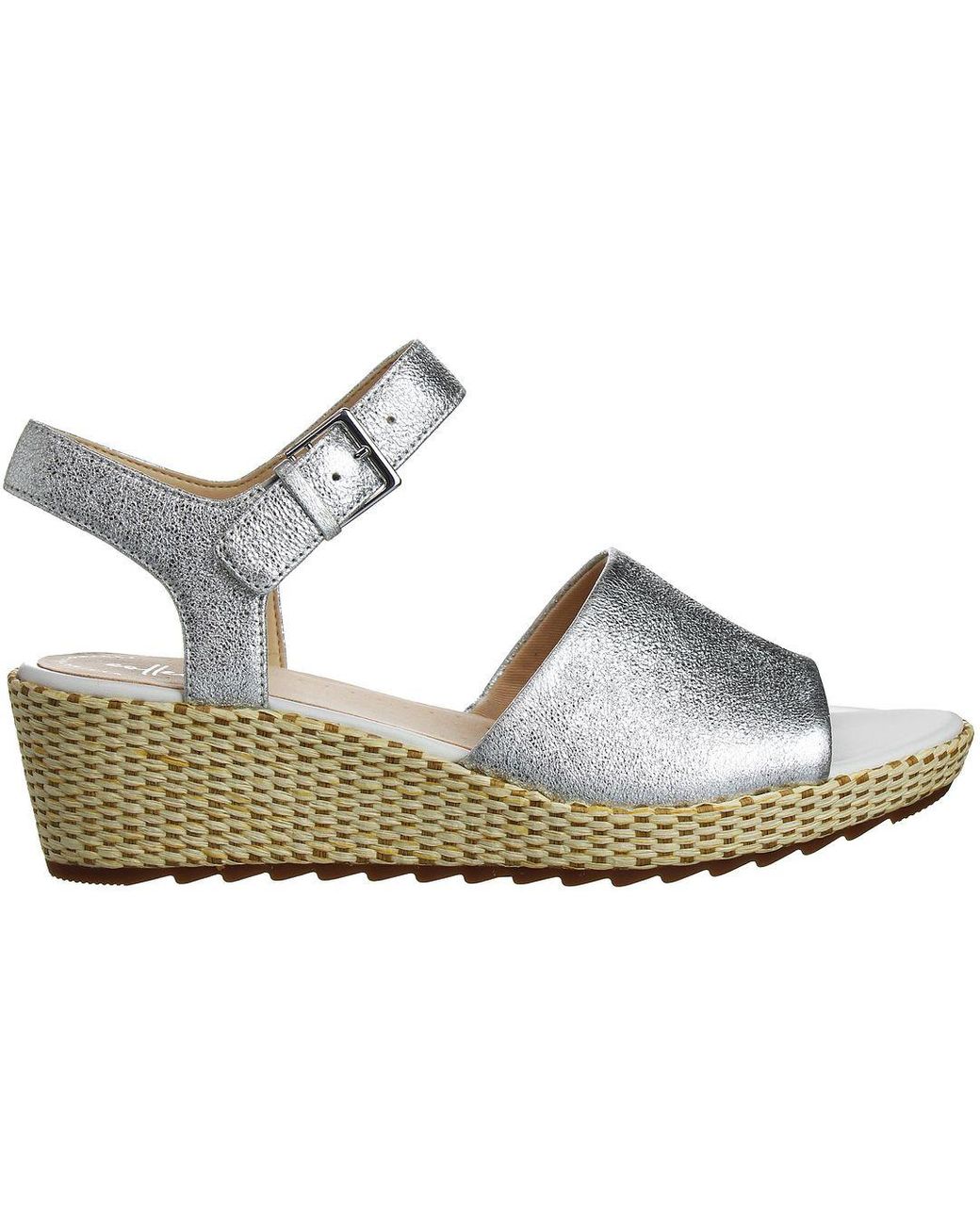 Clarks Gray Kamara Sun Wedges