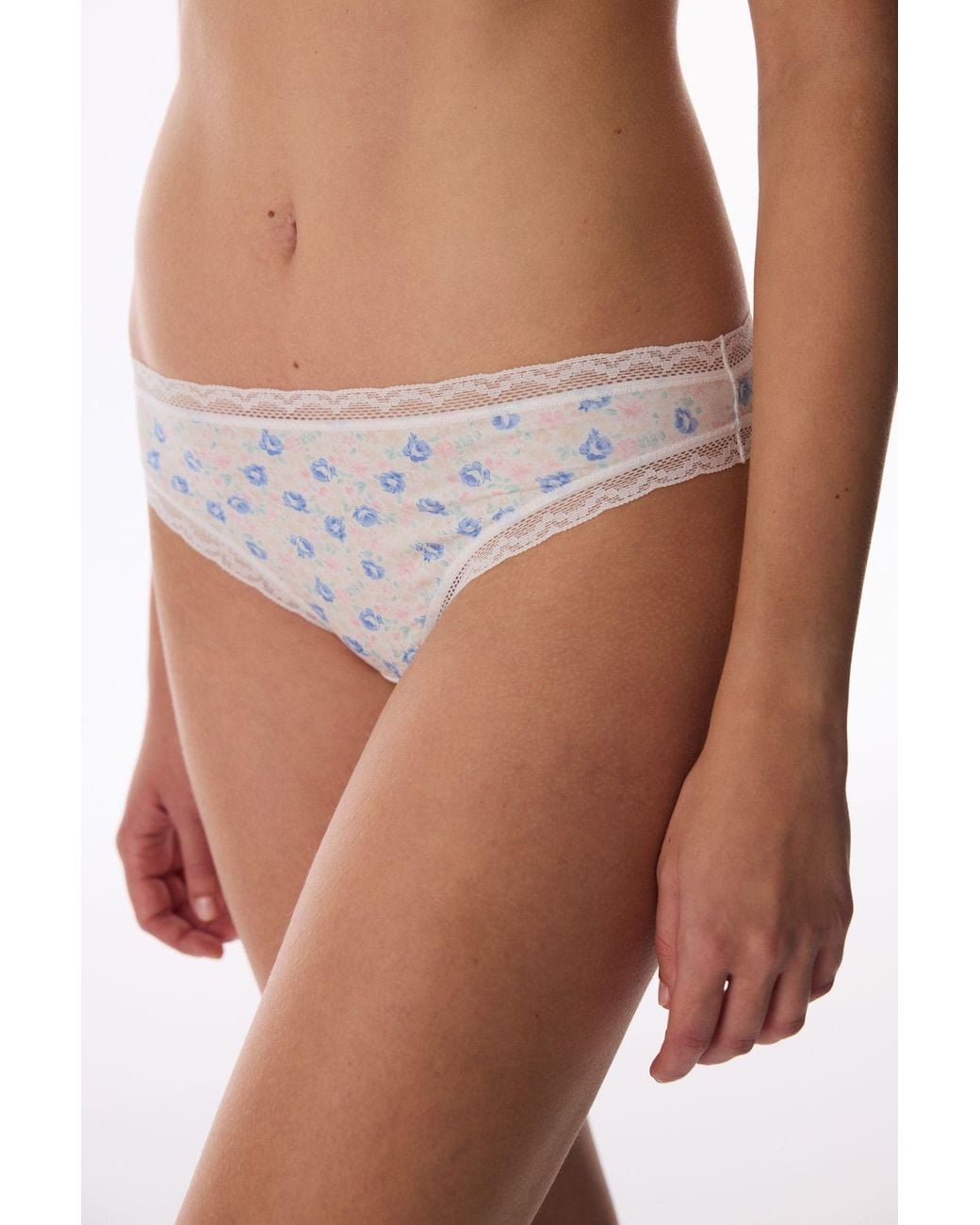 Penti Brown Floral Lace Brazilian Panties