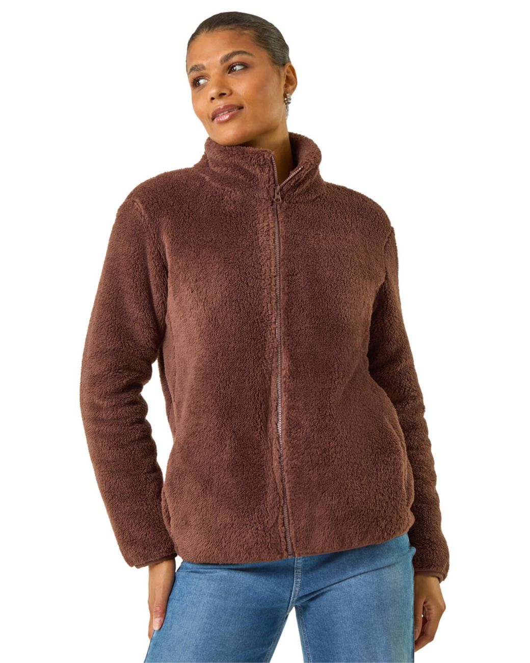 Roman Brown Soft Sherpa Fleece Jacket