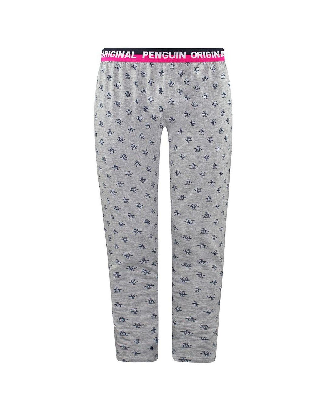 Original Penguin Gray Aop Pete Lounge Pyjamas Bottoms Cotton for men