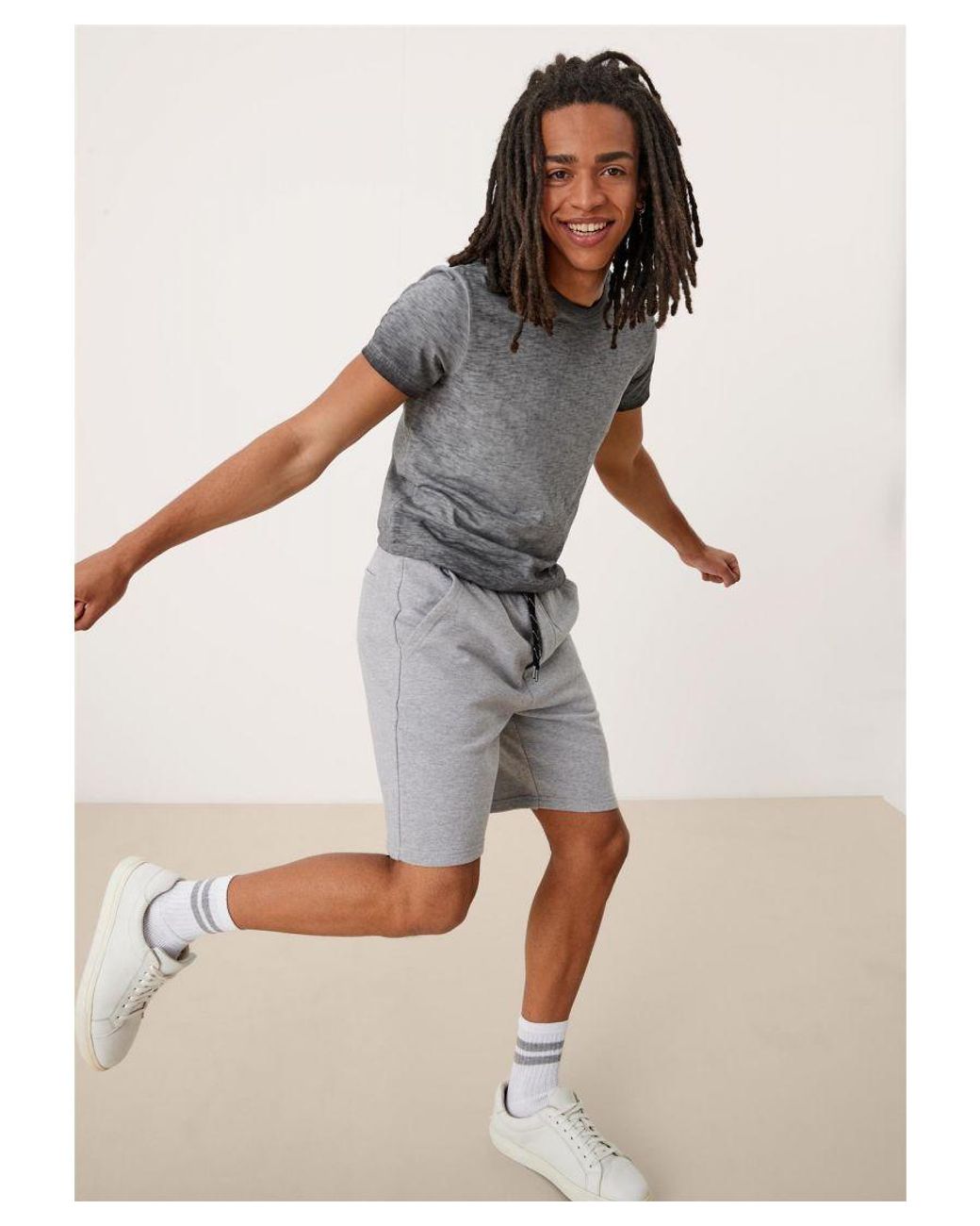 S.oliver Gray Cotton Jersey Sweat Shorts for men