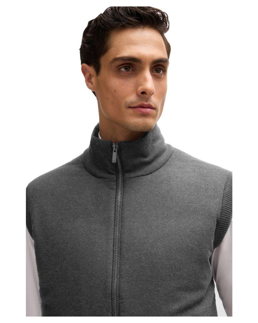 Boss Gray P-Eflanolo Jacket Medium Cotton for men
