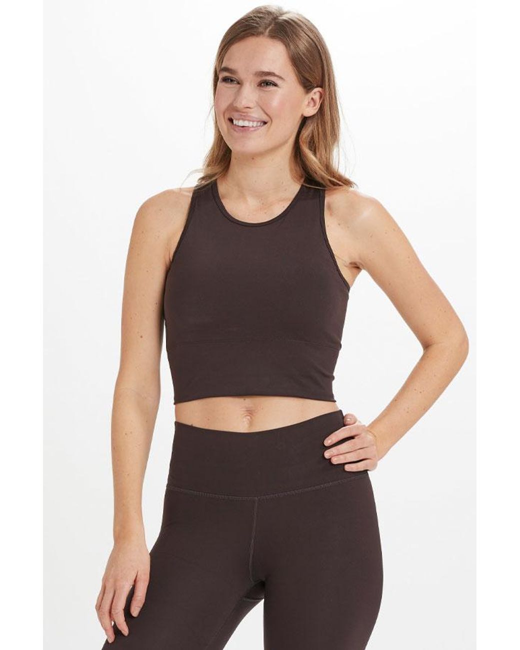 Sosandar Gray Mocha Racerback Super-Sculpt Sports Bra