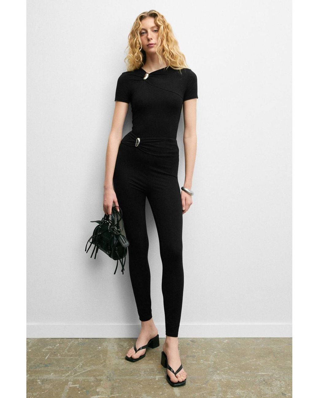 Grimelange Black Close-Fit Pull-On Leggings
