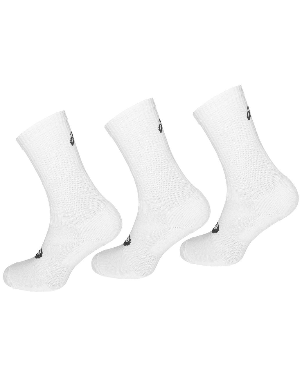 Asics White 3-Pack Solid Crew Socks Cotton for men