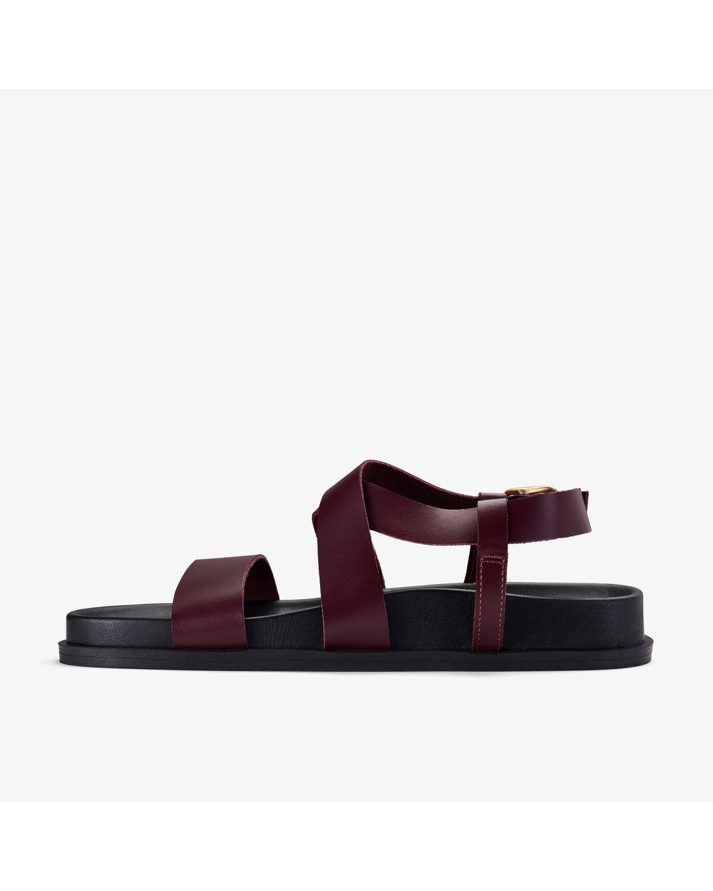 Clarks Brown Zarlea Strap Burgundy Leather Sandals