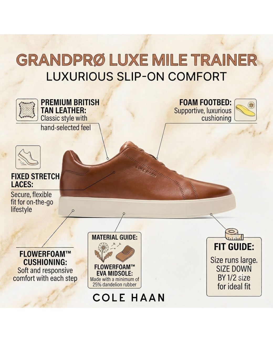 Cole Haan Brown Grandpro Luxe Mile Trainer Suede Sneakers for men