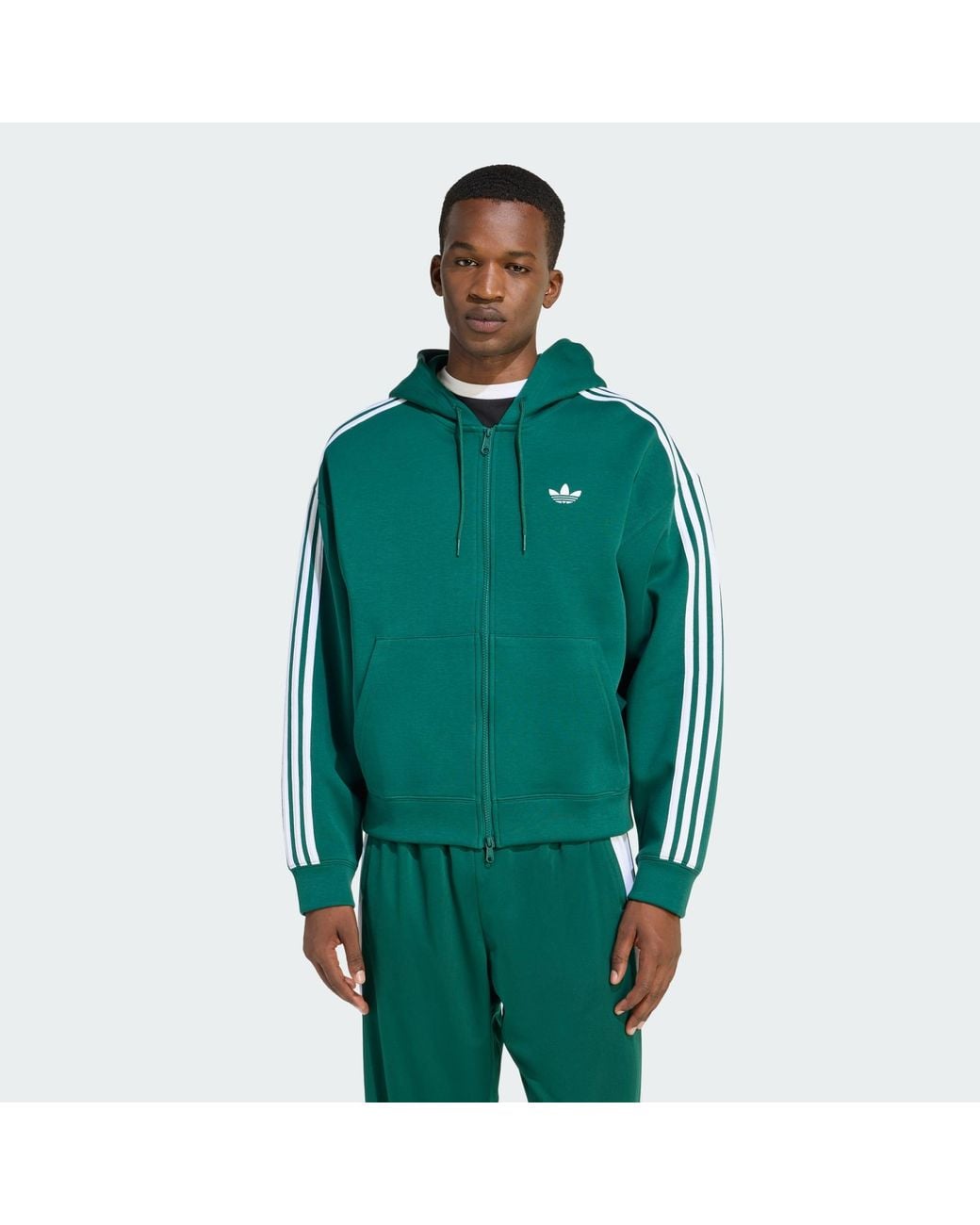 Adidas Originals Green Adicolor Spacer Oversized Hoodie for men