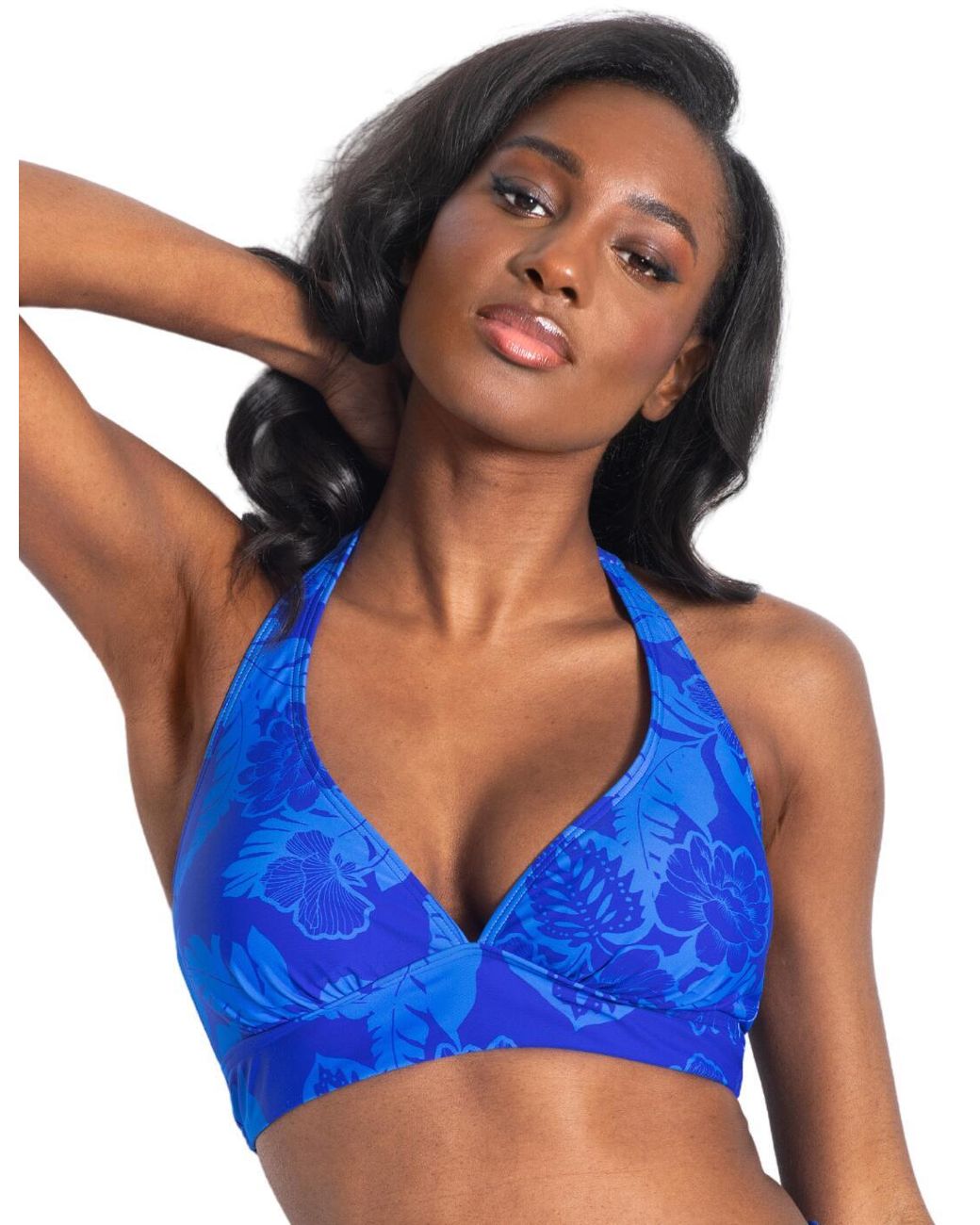 Pour Moi Blue Maui Halter Bikini Top