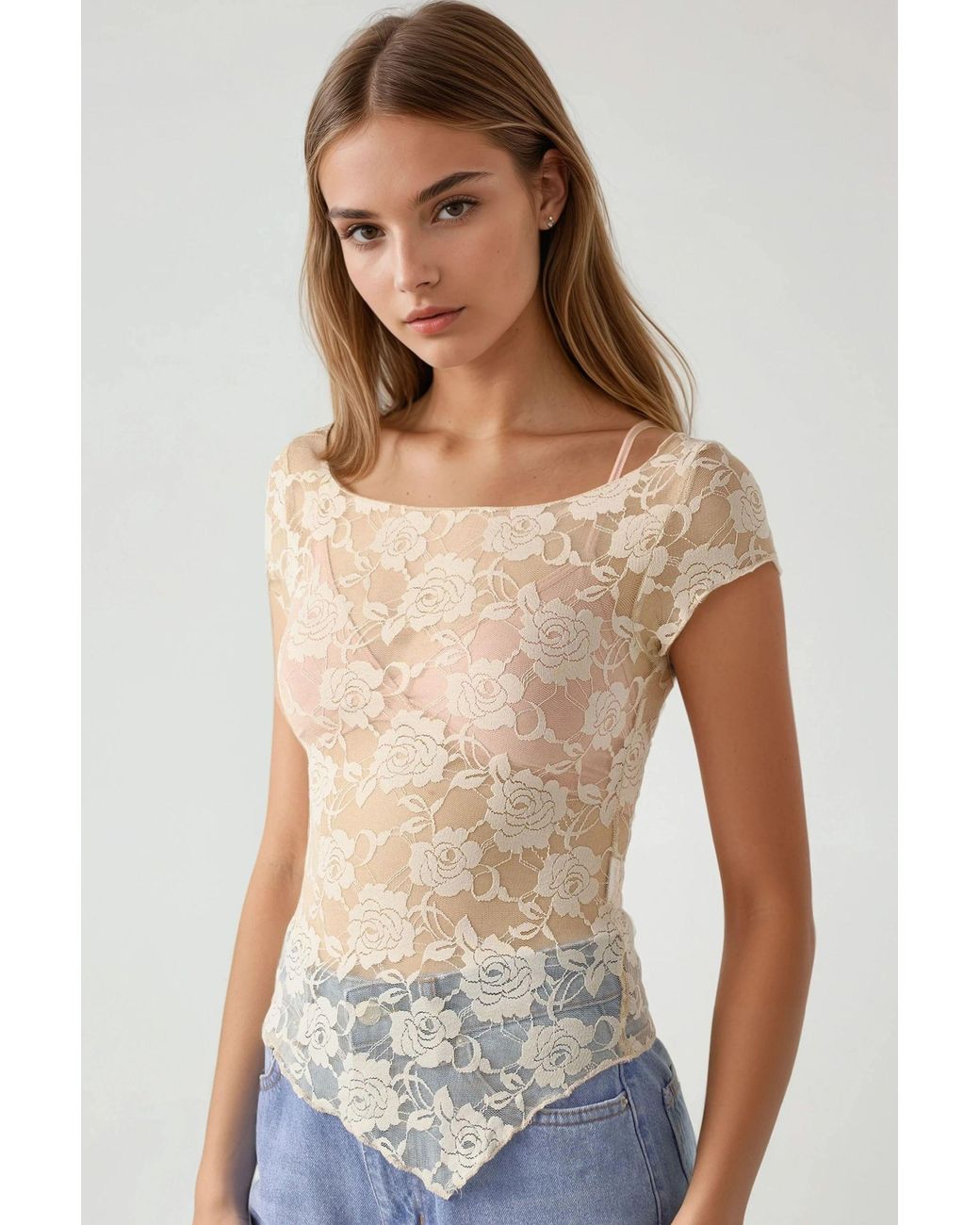 Hiccup Multicolor Floral Lace Crop Top Pika Collection