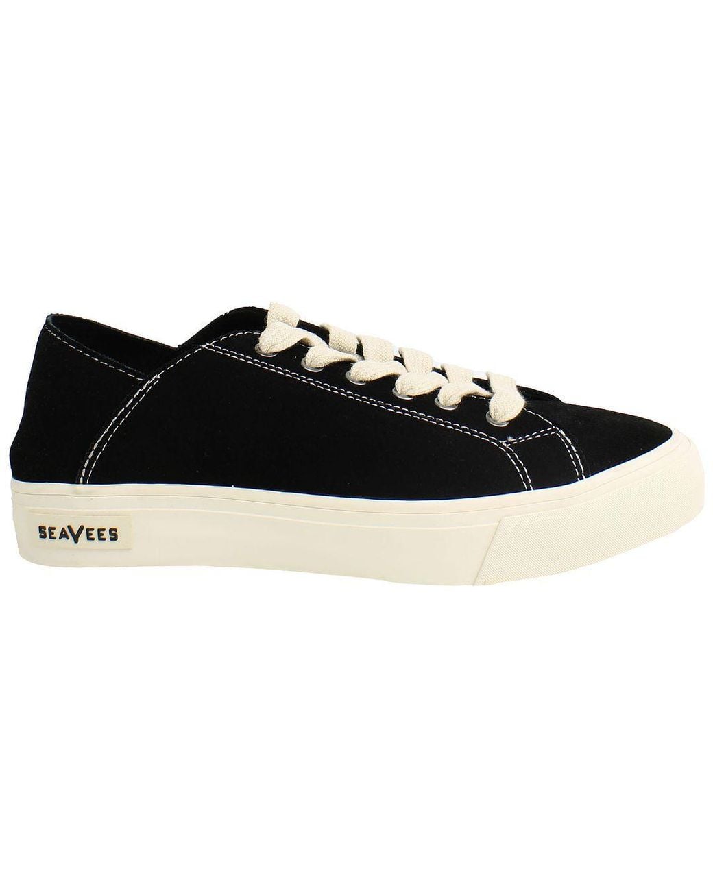 Seavees Black Sausalito Plimsolls Suede