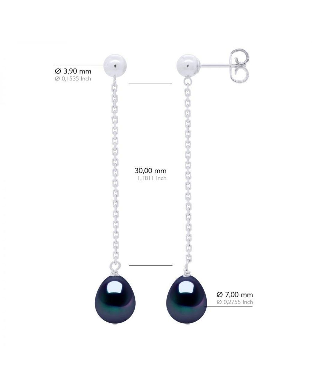 Ateliers Saint Germain Blue Earrings Real Cultured Freshwater Pearls Pear 7-8 Mm