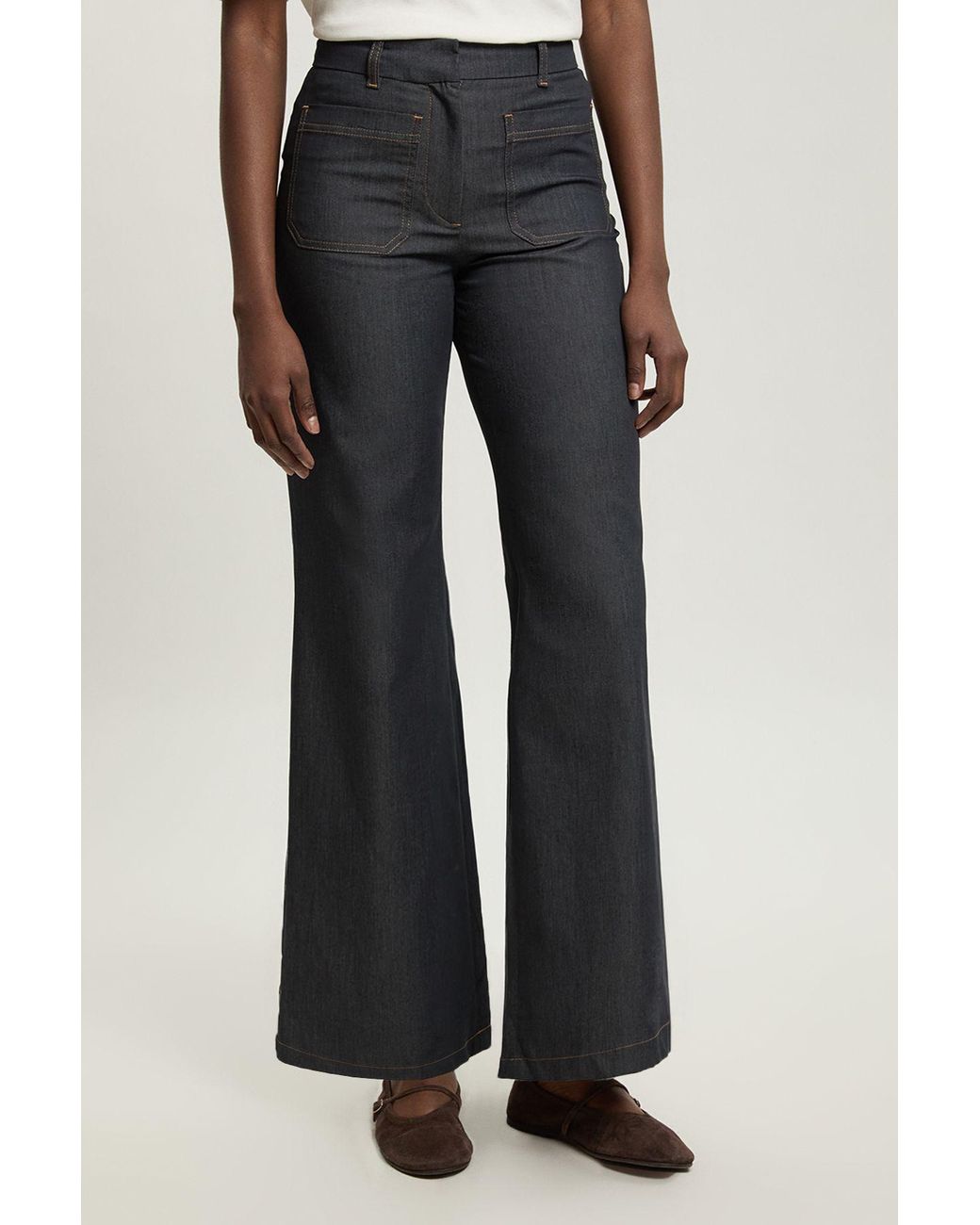 Karen Millen Multicolor Tailored Denim Straight Leg Trouser