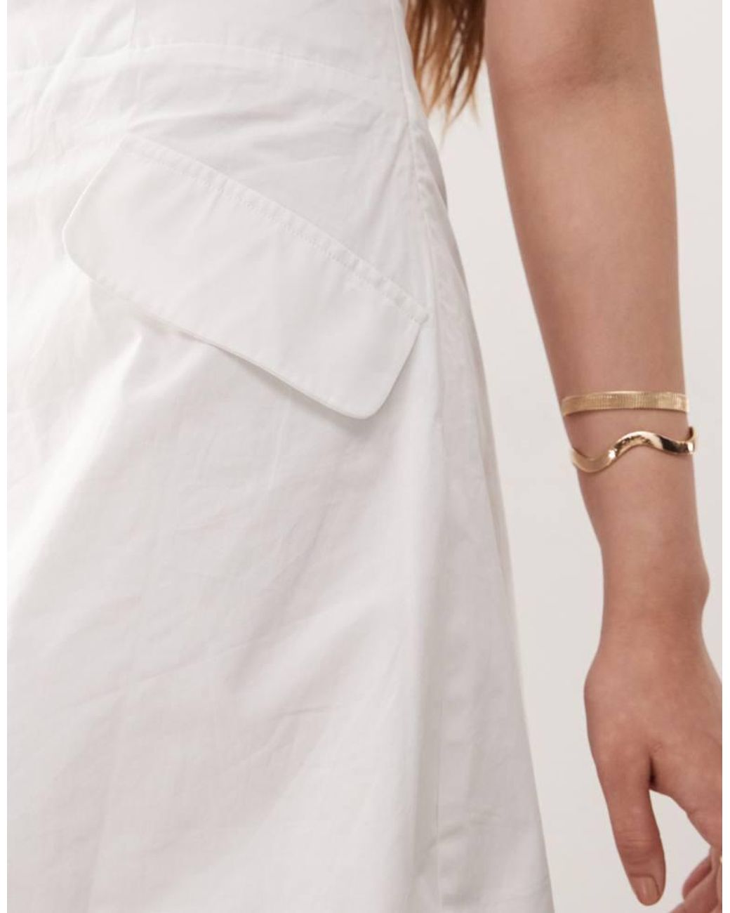 Amy Lynn White Square Halter Neck Tailored Mini Dress