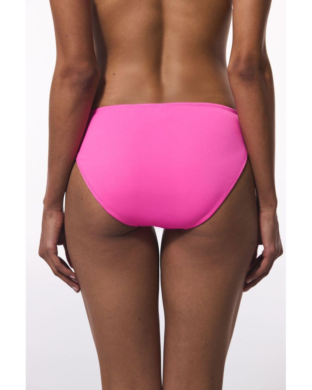 Penti Pink Mid-Waist Solid Bikini Bottoms