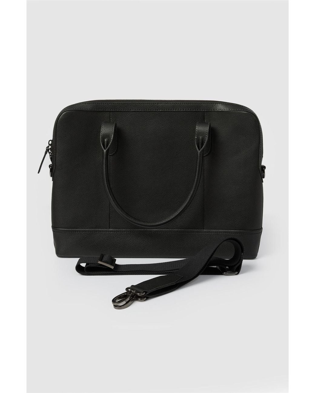 Antique Rogue Black Leather Laptop Bag for men