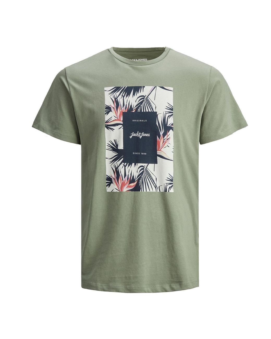 Jack & Jones Green Jack&Jones Casual Cotton T-Shirt Crew Neck Short Sleeve for men