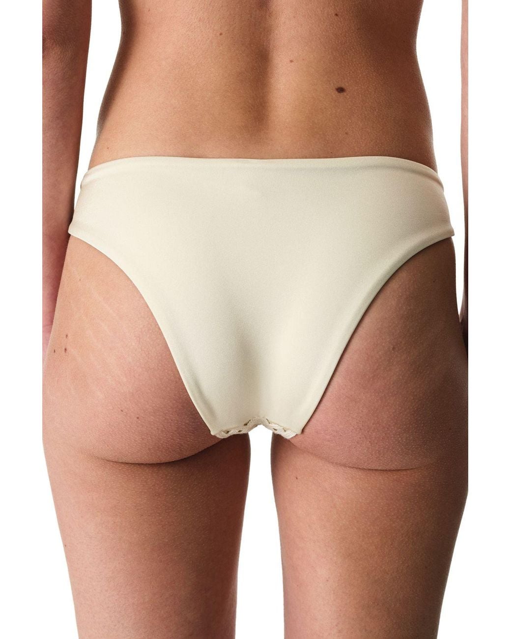 Penti Brown Rosaldi Crochetta Side Eyelet Pattern Mid-Waist Bikini Bottom