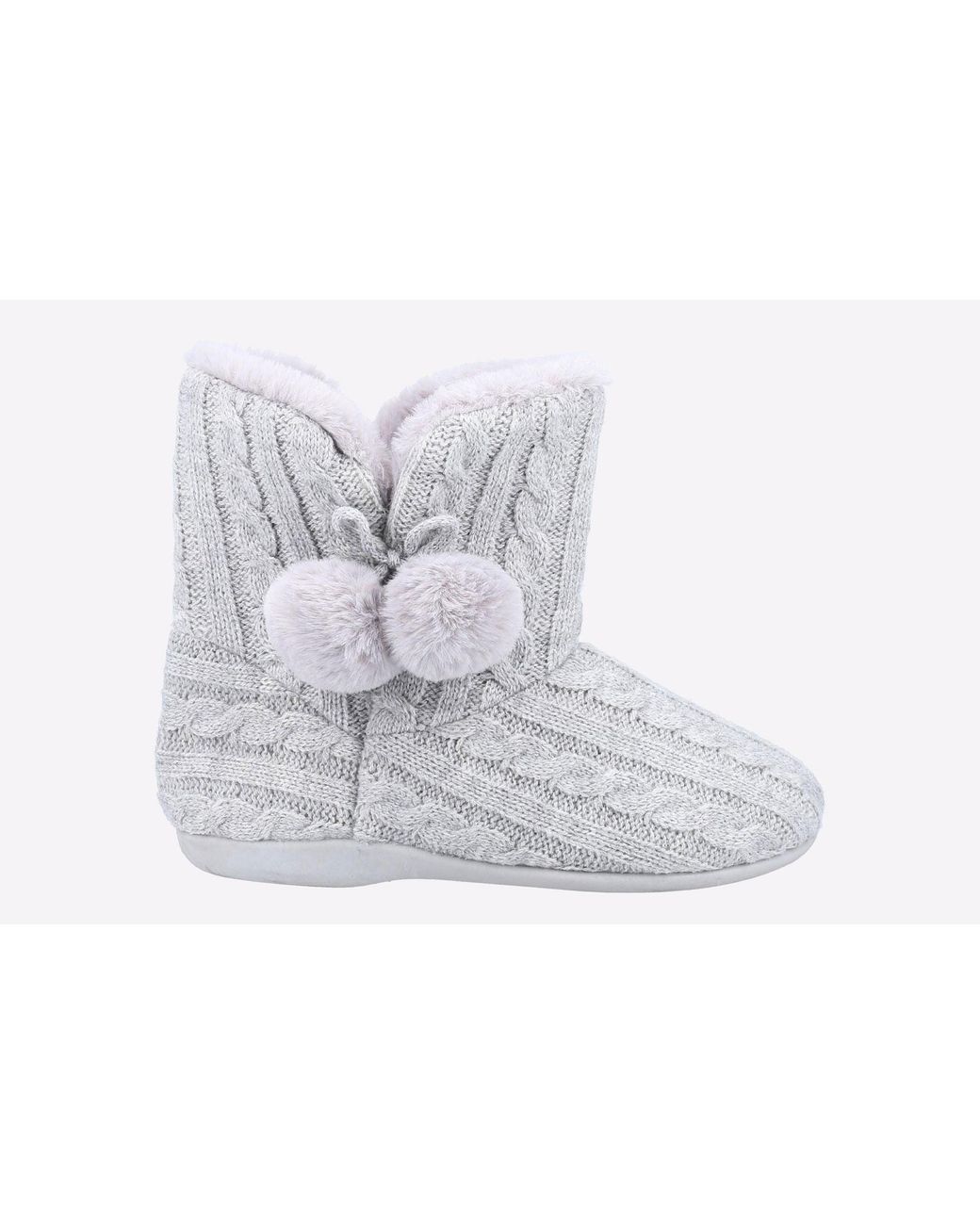 Fleet Foster White Apple Knitted Bootie Slipper