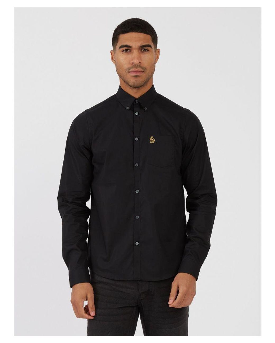 Luke 1977 Blue Telford Tailored Fit Smart Shirt for men