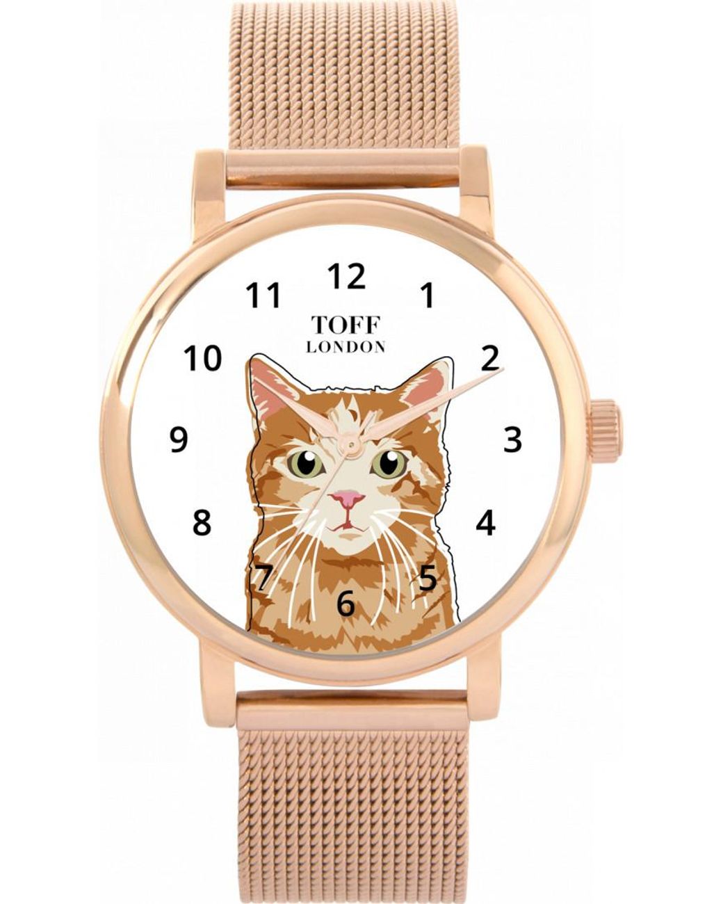 Toff London Natural Tlws-33721 Ladies Ginger Tabby Cat Watch