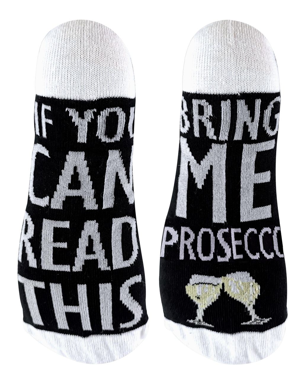 Sock Snob Black If You Can Read This Socks Bring Me Prosecco for men