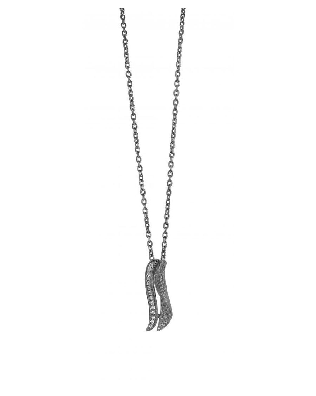 Orphelia Black 925 Sterling Chain With Pendant