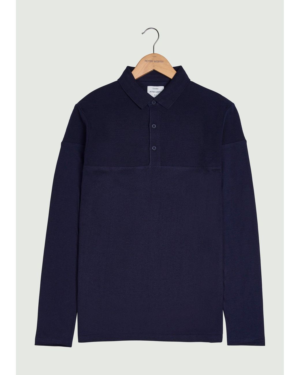 Peter Werth Blue Chessum Ls Polo Shirt for men