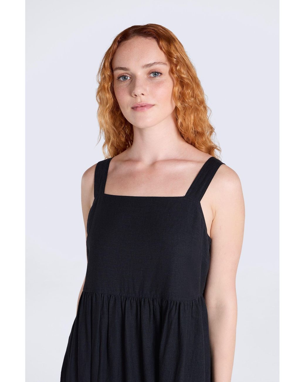 Mountain Warehouse Blue Linen Midi Dress Breathable Comfortable Travelling Outfit