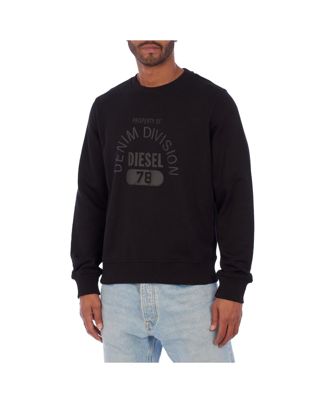 DIESEL Black Printed Crewneck Sweatshirt A12242-2Riajh for men