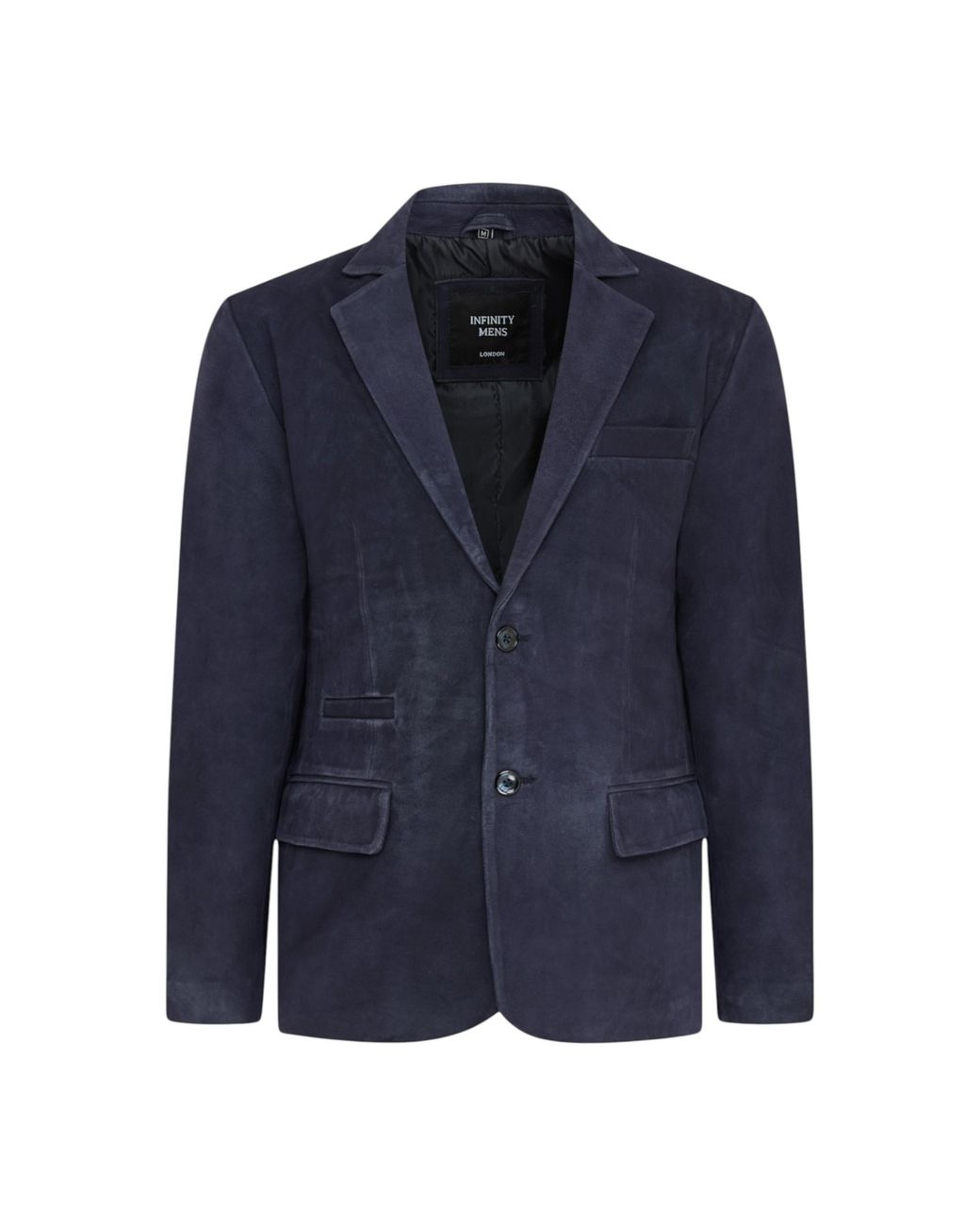 Infinity Leather Blue Italian Suede Blazer Jacket for men